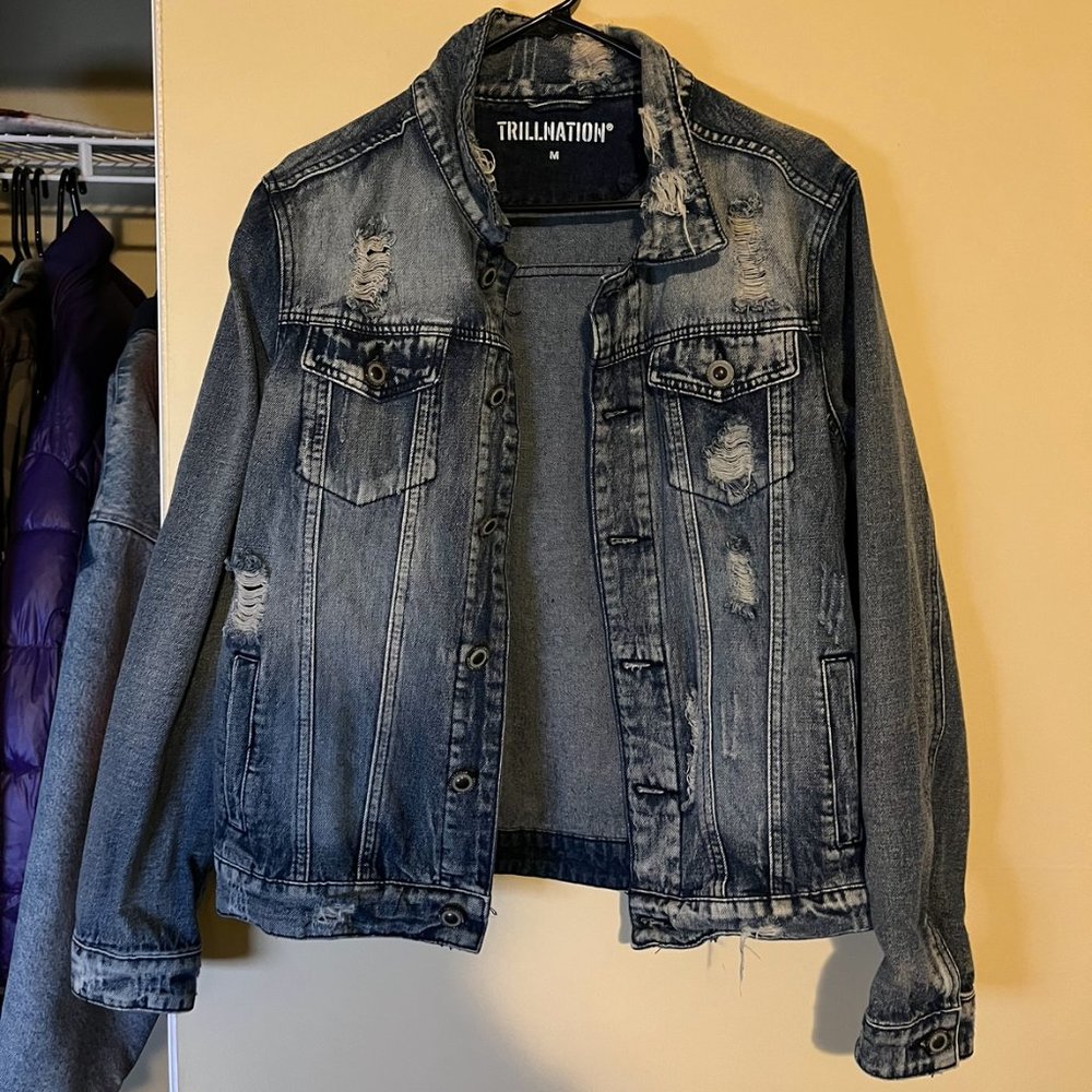 Trillnation Distressed Denim Jacket (size M)